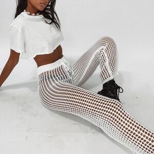 H&M white wide cover up  Pants